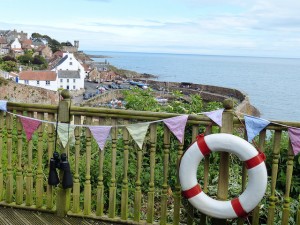 View to Crail Harbour from Cottage Row Garden