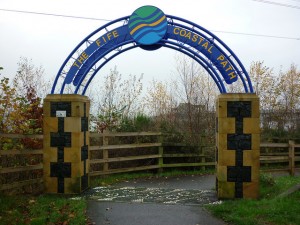Opening archway at the start of the Fife Coastal Path